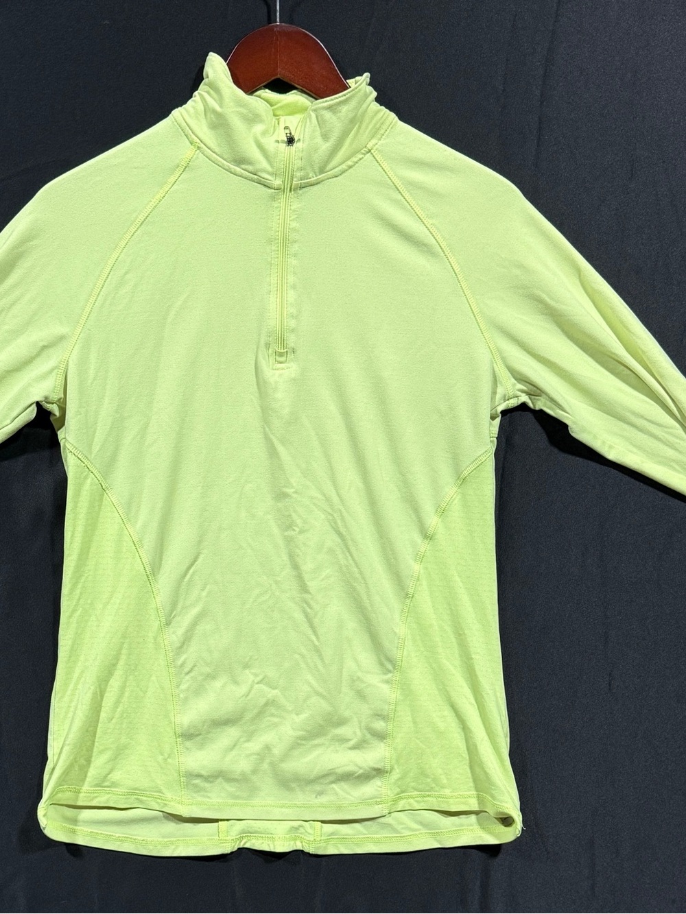 Champion Neon Yellow Quarter-Zip Long Sleeve Top